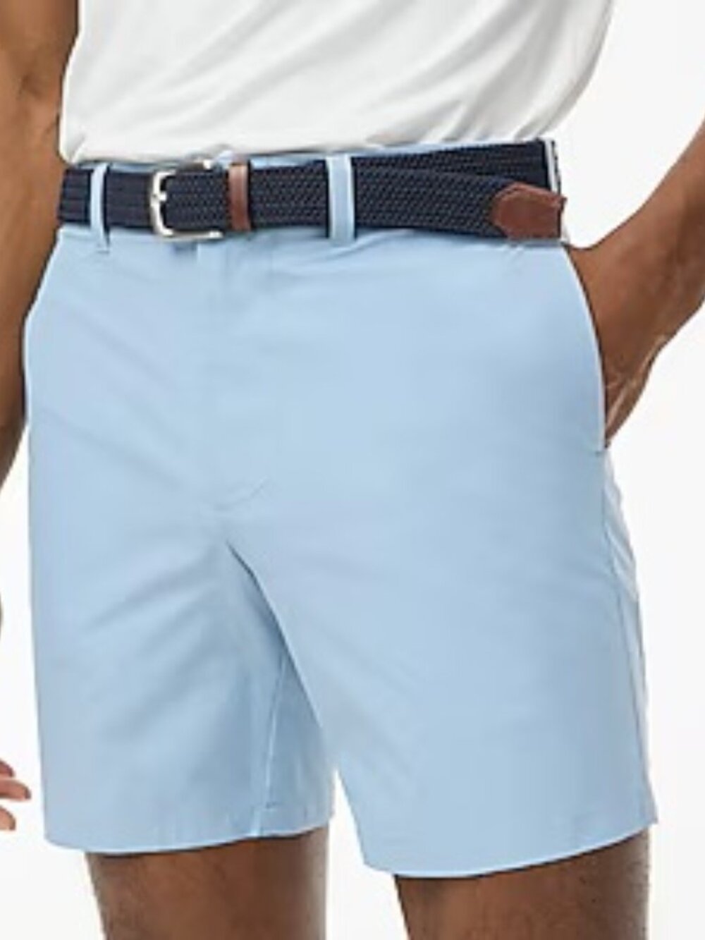 NWOT J. Crew Blue Tech Chino Short for men Size M (34) Inseam 7"